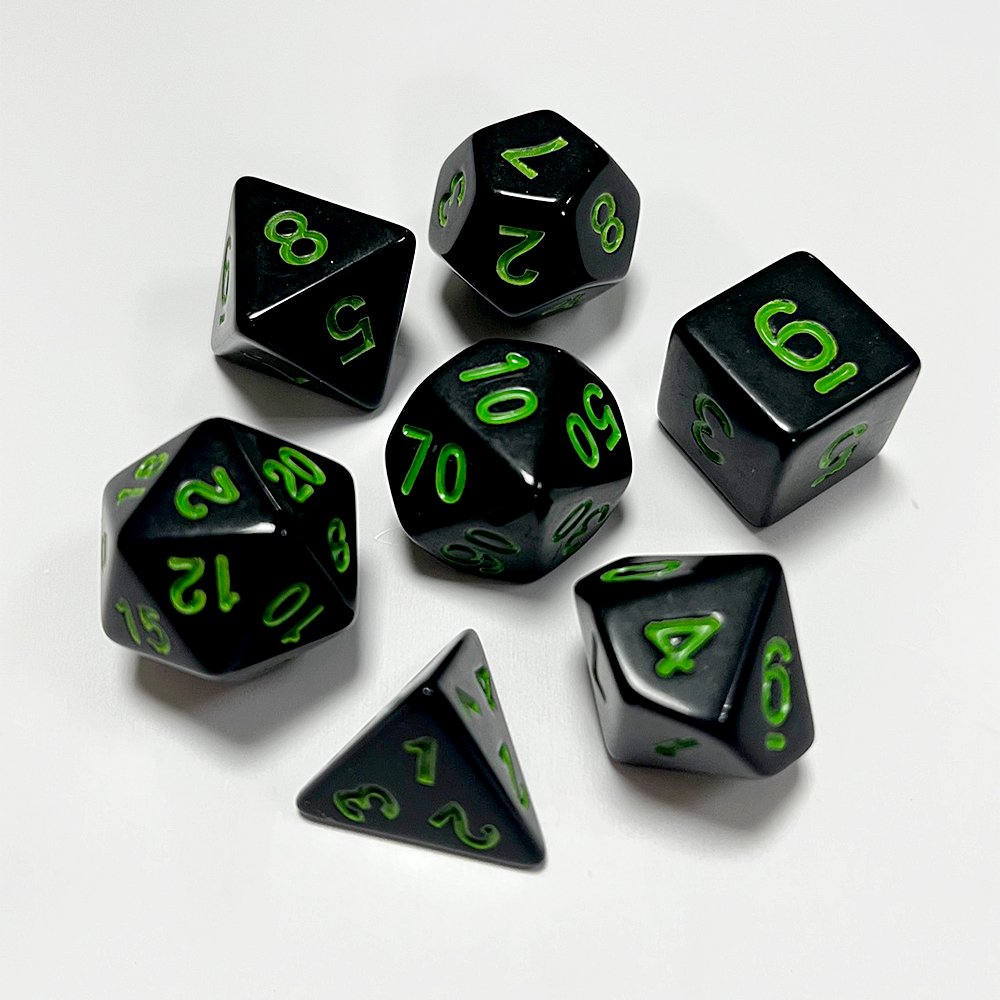 Acrylic DND Dice Black Bottom Colored Dots Dice Game Polyhedron Custom Dice
