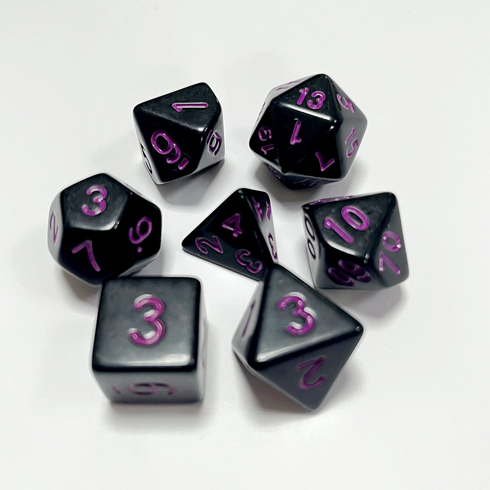 Acrylic DND Dice Black Bottom Colored Dots Dice Game Polyhedron Custom Dice