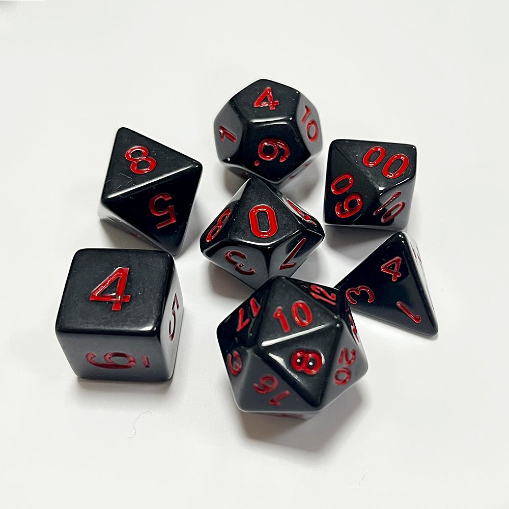Acrylic DND Dice Black Bottom Colored Dots Dice Game Polyhedron Custom Dice