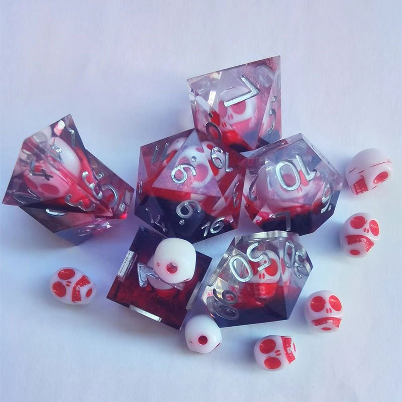 resin sharp edges polyhedral rpg dice set d&d dice RPG game d20 resin Alien dice