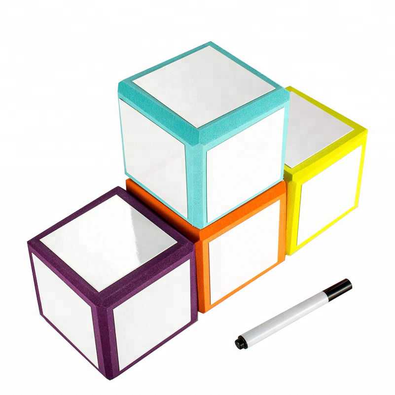 Custom Size Color PU Foam Dice Cubes Wipe-Off Write Dry Erase Teaching Block Learning and Playing Game Toy