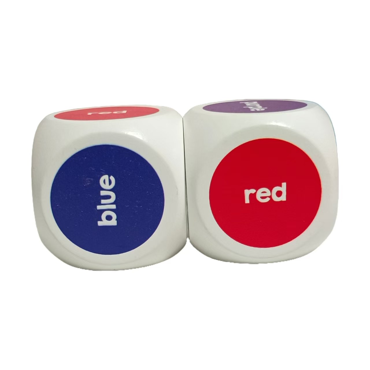 Manufacturer direct sale wood English word Printed colorful dice Customized wood rounded corner dice for party game accessories