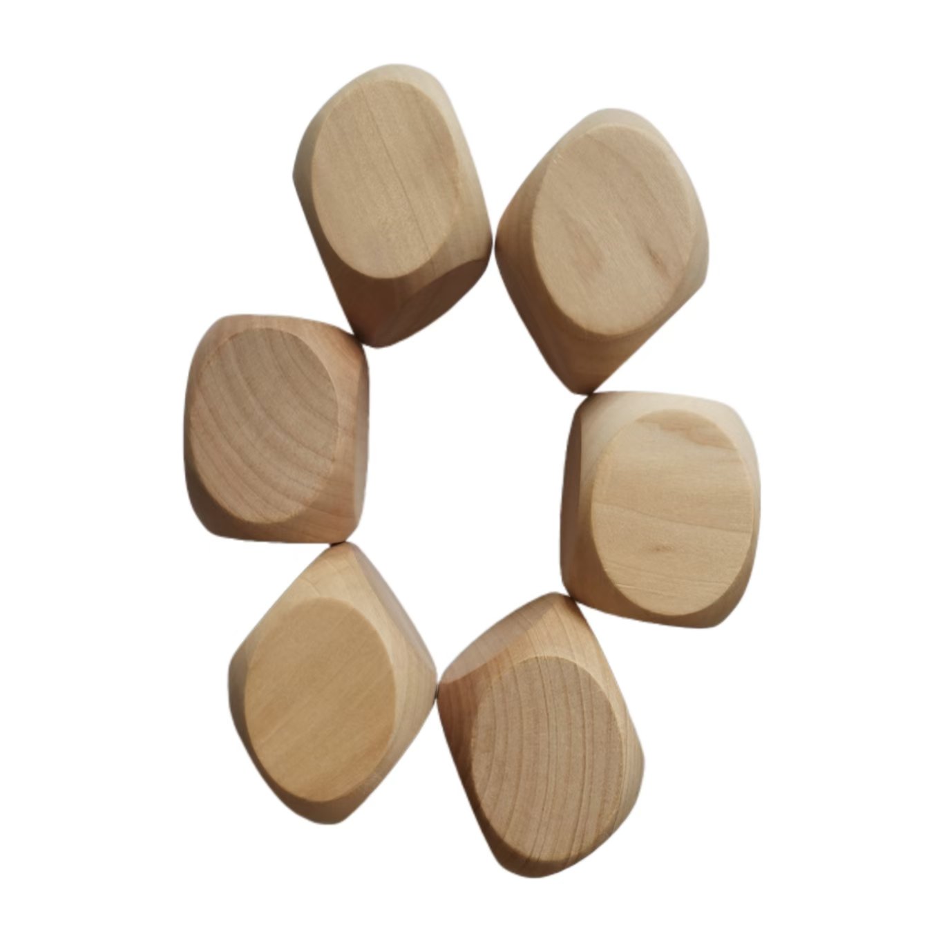 Manufacturer direct unfinished round corner wooden dice Customized Wooden Blank Dice Game Wood Dice for party accessories