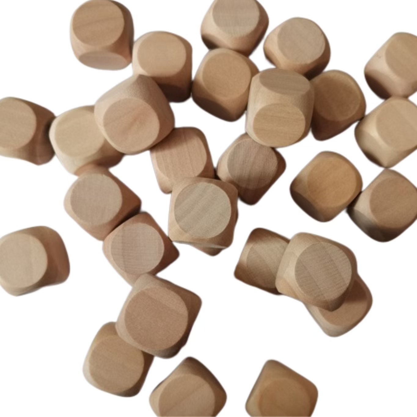 Manufacturer direct unfinished round corner wooden dice Customized Wooden Blank Dice Game Wood Dice for party accessories