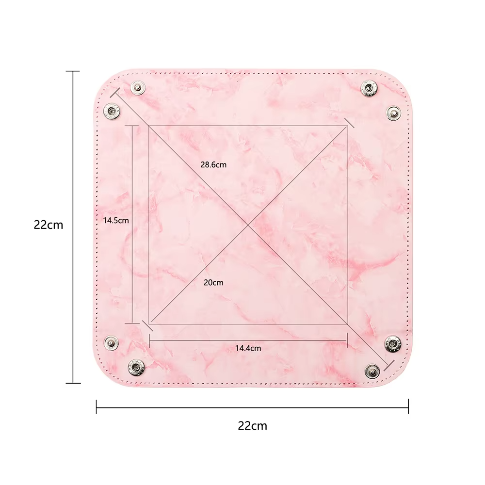 Marbled Dice Tray PU Leather Four-Corner Storage Tray Dice Tray Custom Logo Dice Game Accessories