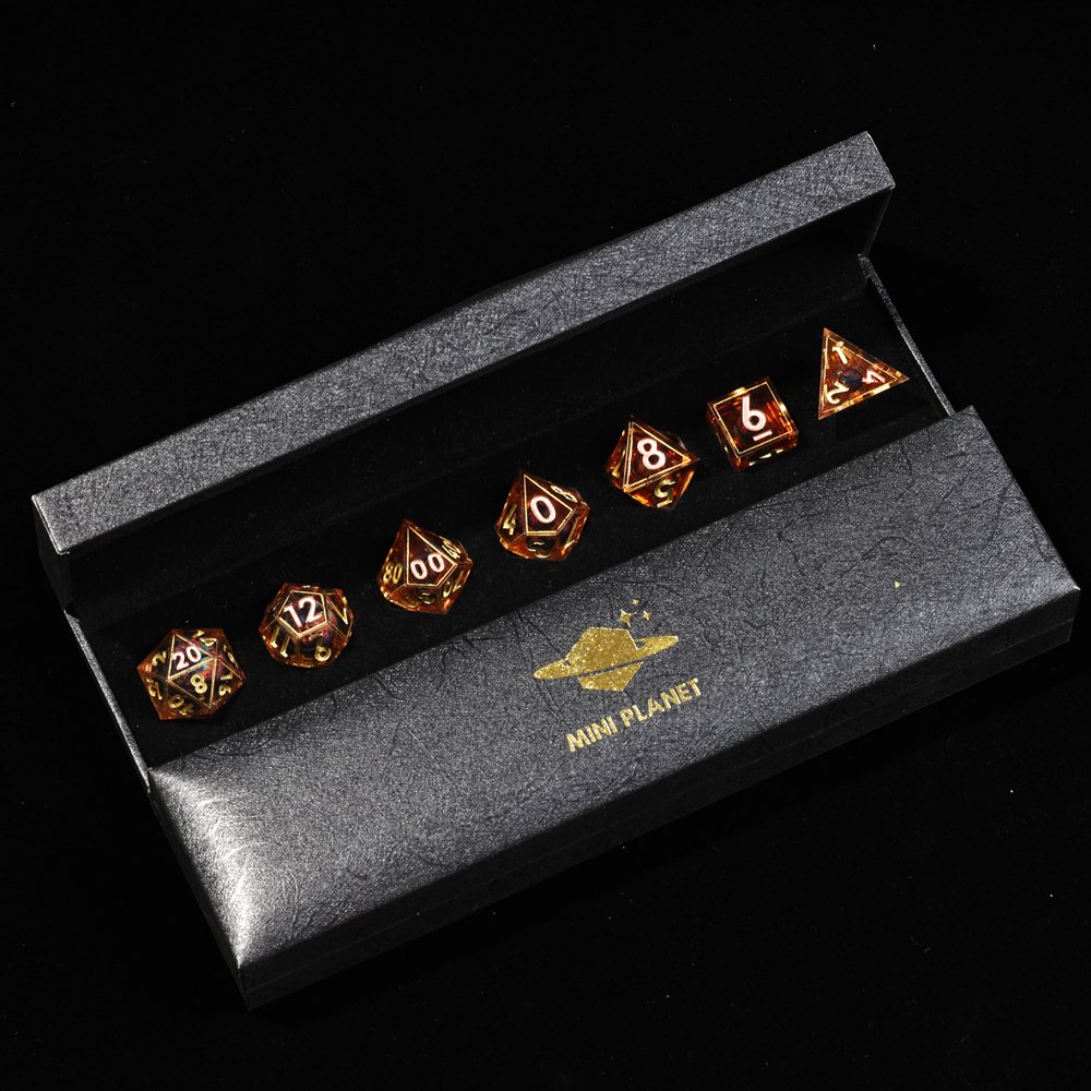 MINI PLANET DND Dice Set Dragon Eye Liquid Core Dice RPG Dungeons&Dragons Wholesale Custom Handmade Polyhedral Resin Dice D6 D20