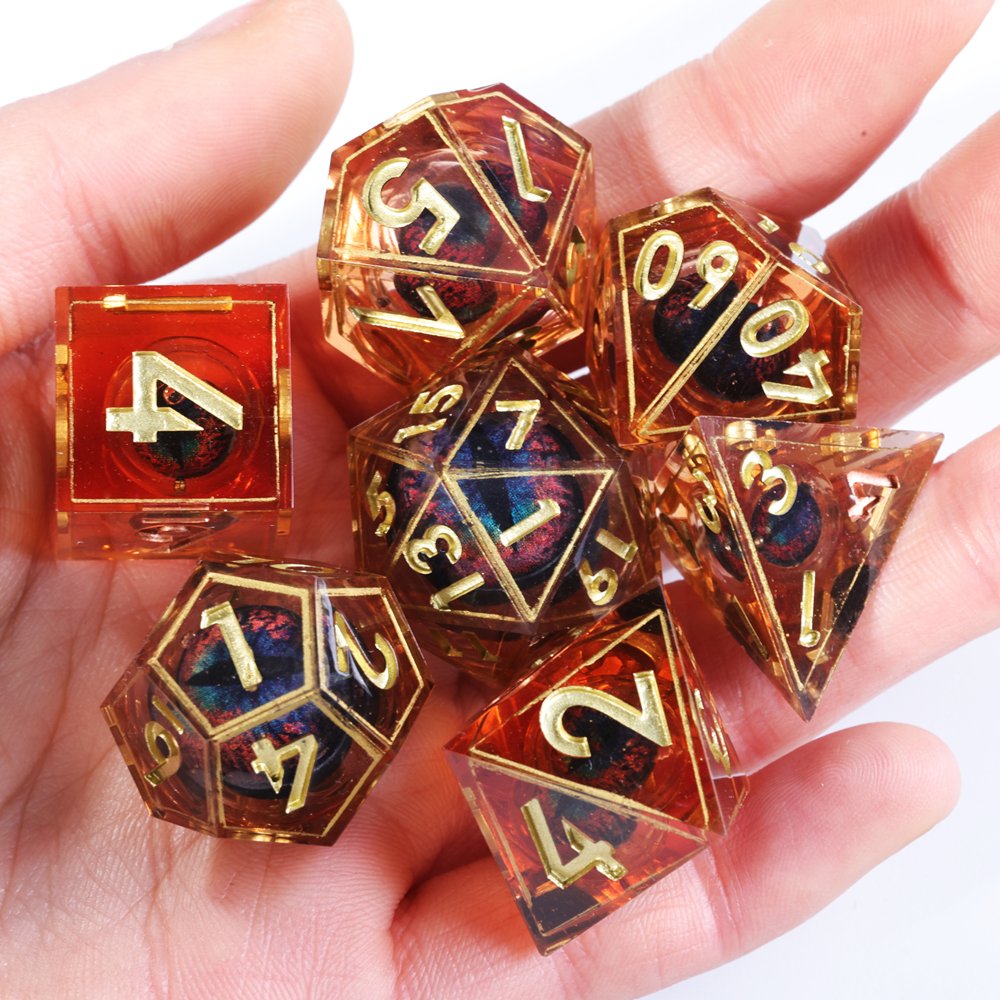 MINI PLANET DND Dice Set Dragon Eye Liquid Core Dice RPG Dungeons&Dragons Wholesale Custom Handmade Polyhedral Resin Dice D6 D20