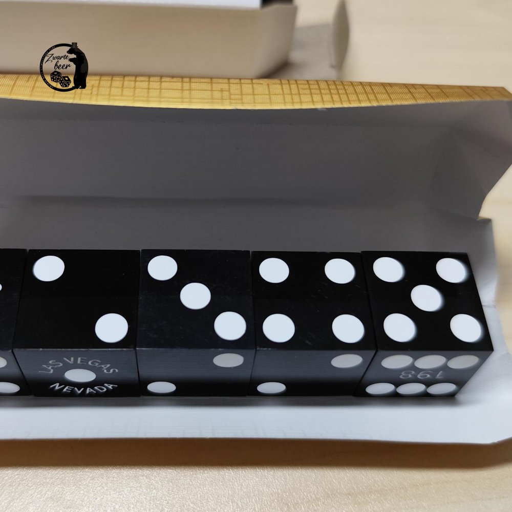 Precision Dice Resin 19mm Right Angle Dice Black Customizable logo