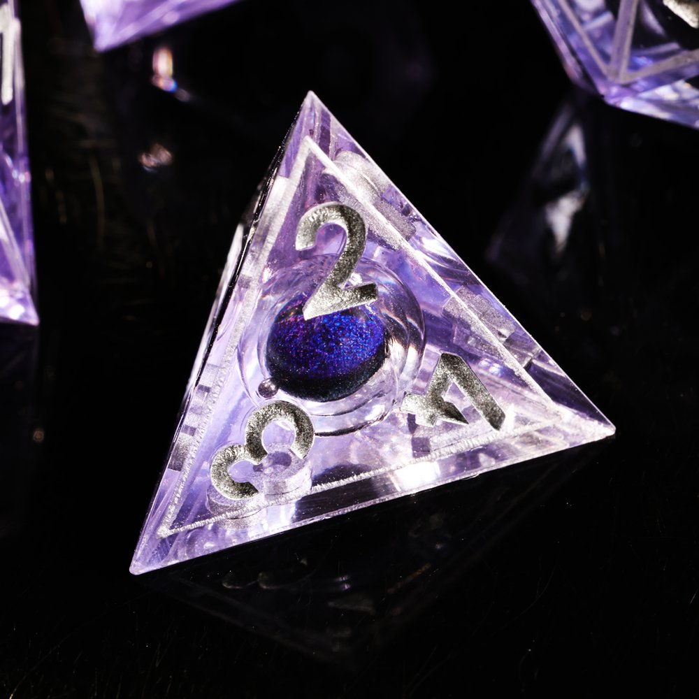 MINI PLANET DND Dice Set Purple Dragon Eye Liquid Core Dice RPG Dungeons&Dragons Wholesale Custom Handmade Polyhedral Resin Dice