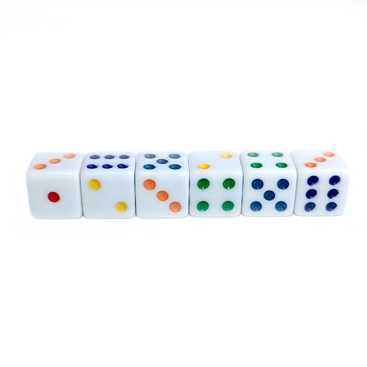 New Product Wholesale Factory supply 16 mm white custom engraved tabletop acrylic bulk dice with dots multicolor