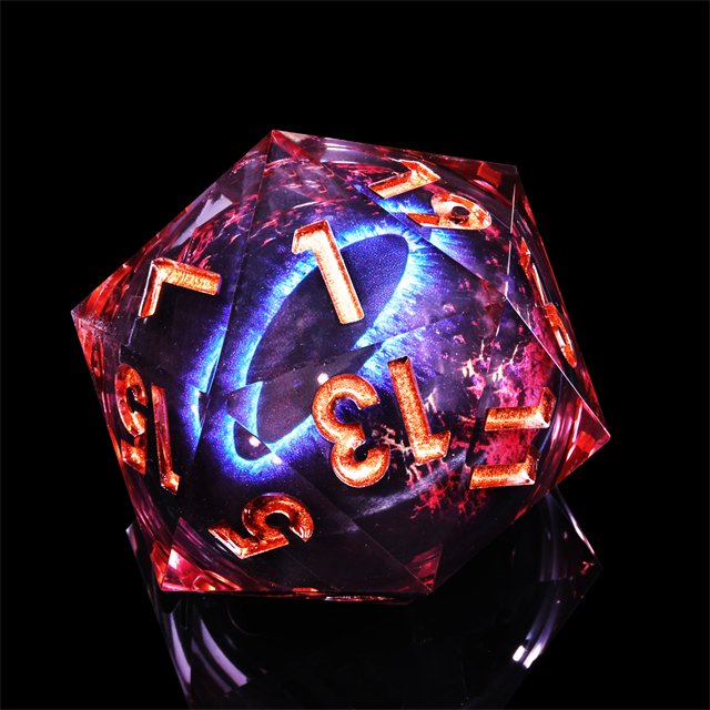 Mini Planet Dragon Eye Dice Set 50mm Polyhedral Resin Liquid Core for TRPG Dragon and Dungeon Board Games DND Core Components