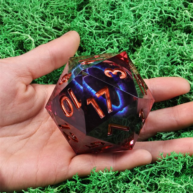 Mini Planet Dragon Eye Dice Set 50mm Polyhedral Resin Liquid Core for TRPG Dragon and Dungeon Board Games DND Core Components