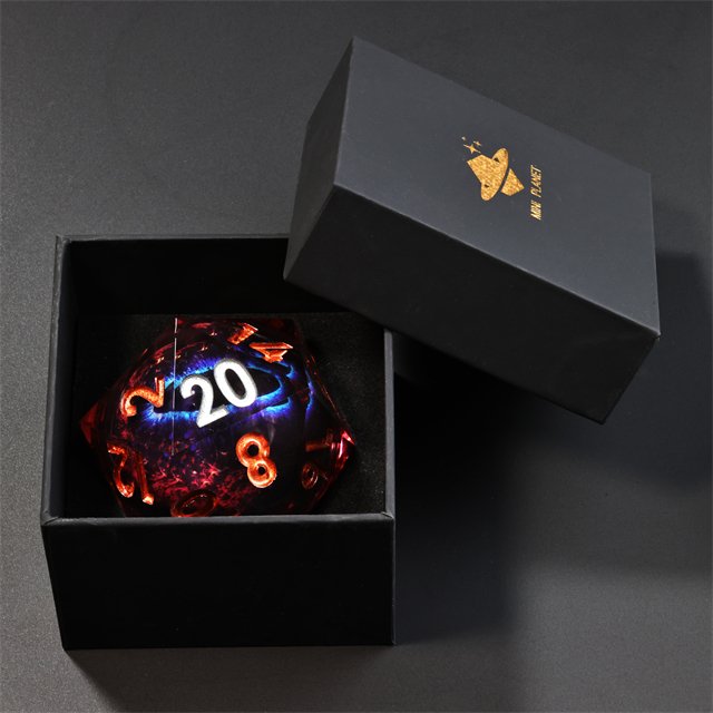 Mini Planet Dragon Eye Dice Set 50mm Polyhedral Resin Liquid Core for TRPG Dragon and Dungeon Board Games DND Core Components
