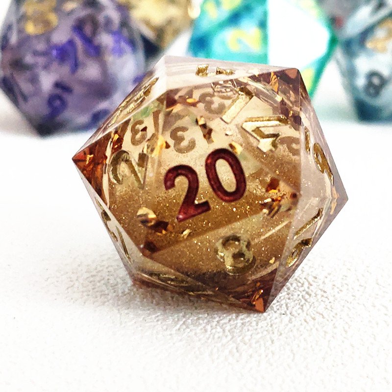 MINI PLANET DND D20 Dice Wholesale Custom Various Sizes D20 RPG sharp polyhedral liquid core dice Custom D20 Dice Set 50mm D20