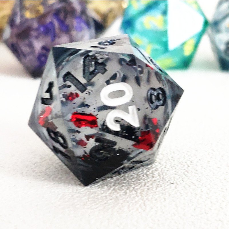 MINI PLANET DND D20 Dice Wholesale Custom Various Sizes D20 RPG sharp polyhedral liquid core dice Custom D20 Dice Set 50mm D20