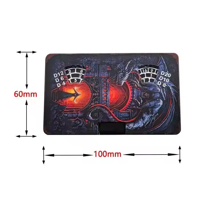 7 in 1 Dragon Awakening Rectangle Black Box Dice Metal Card Spin Dice for Dungeons and Dragons Game