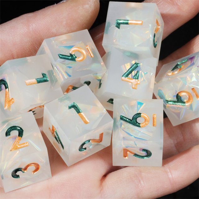 Mini Planet Wholesale dnd dice set Dragon and Dungeon Resin Polyhedral DND Sharp Edges Dice RPG board role-playing games Dice