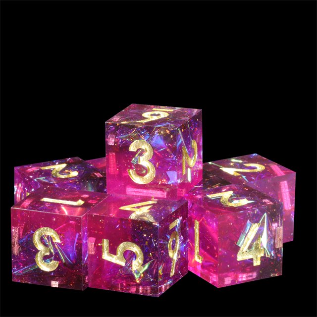 MINI PLANET Custom dnd dice Resin set Dragon and Dungeon DND Sharp 7pcs Handmade Edges Dice Polyhedral Board Game RPG Dice