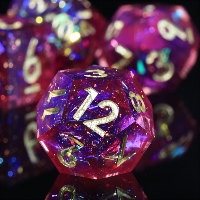 MINI PLANET Custom dnd dice Resin set Dragon and Dungeon DND Sharp 7pcs Handmade Edges Dice Polyhedral Board Game RPG Dice