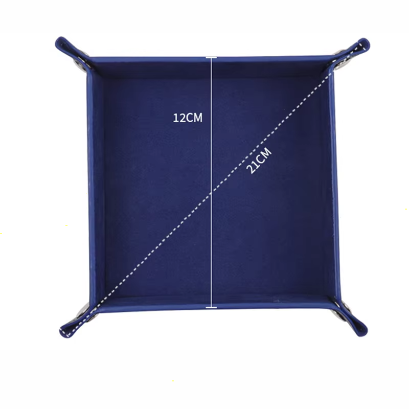 Wholesale Custom logo Square PU Leather Foldable Storage Tray Game Dice Tray