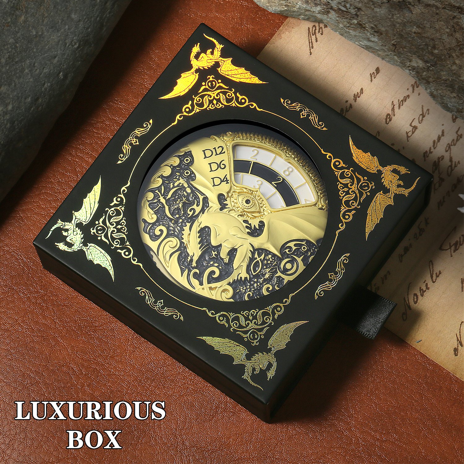 New 7-in-1 Roulette Dice Set D&d Metal Rotates Dice D20 D12 D10 D6 D4 D% Spinner Dnd Dice for TTRPG Dungeons and Dragons Game