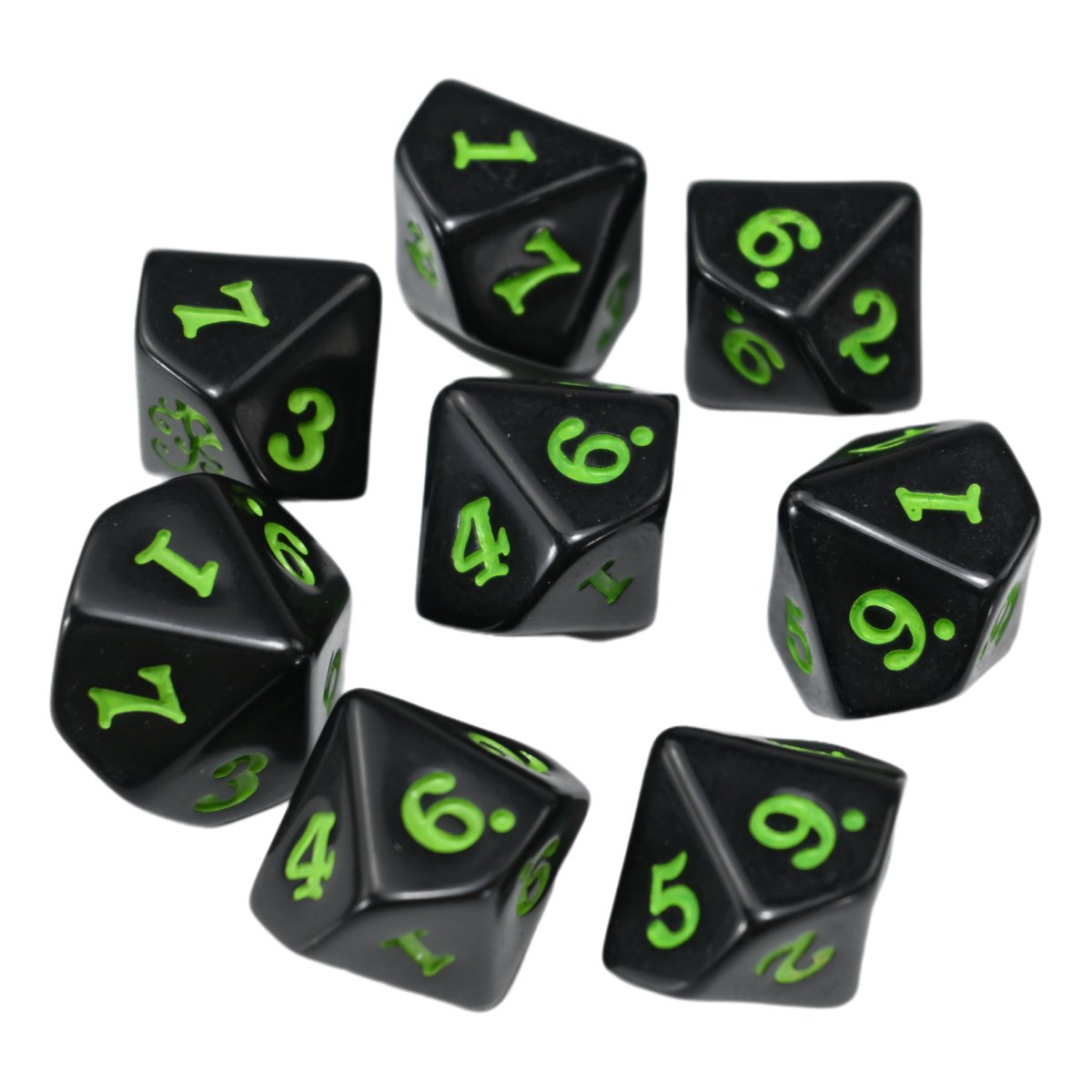 7-Pcs Bulk Wholesale Set of Transparent Soft Edge Red and Blue D&D Dice Custom Resin Soft Edge Design