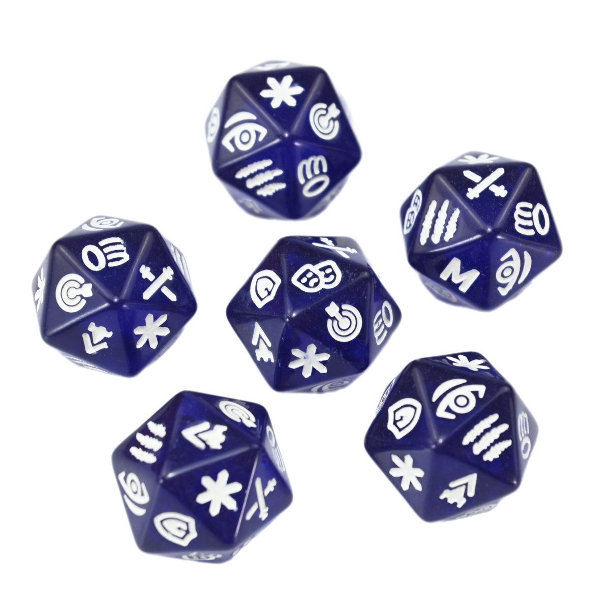 7-Pcs Bulk Wholesale Set of Transparent Soft Edge Red and Blue D&D Dice Custom Resin Soft Edge Design