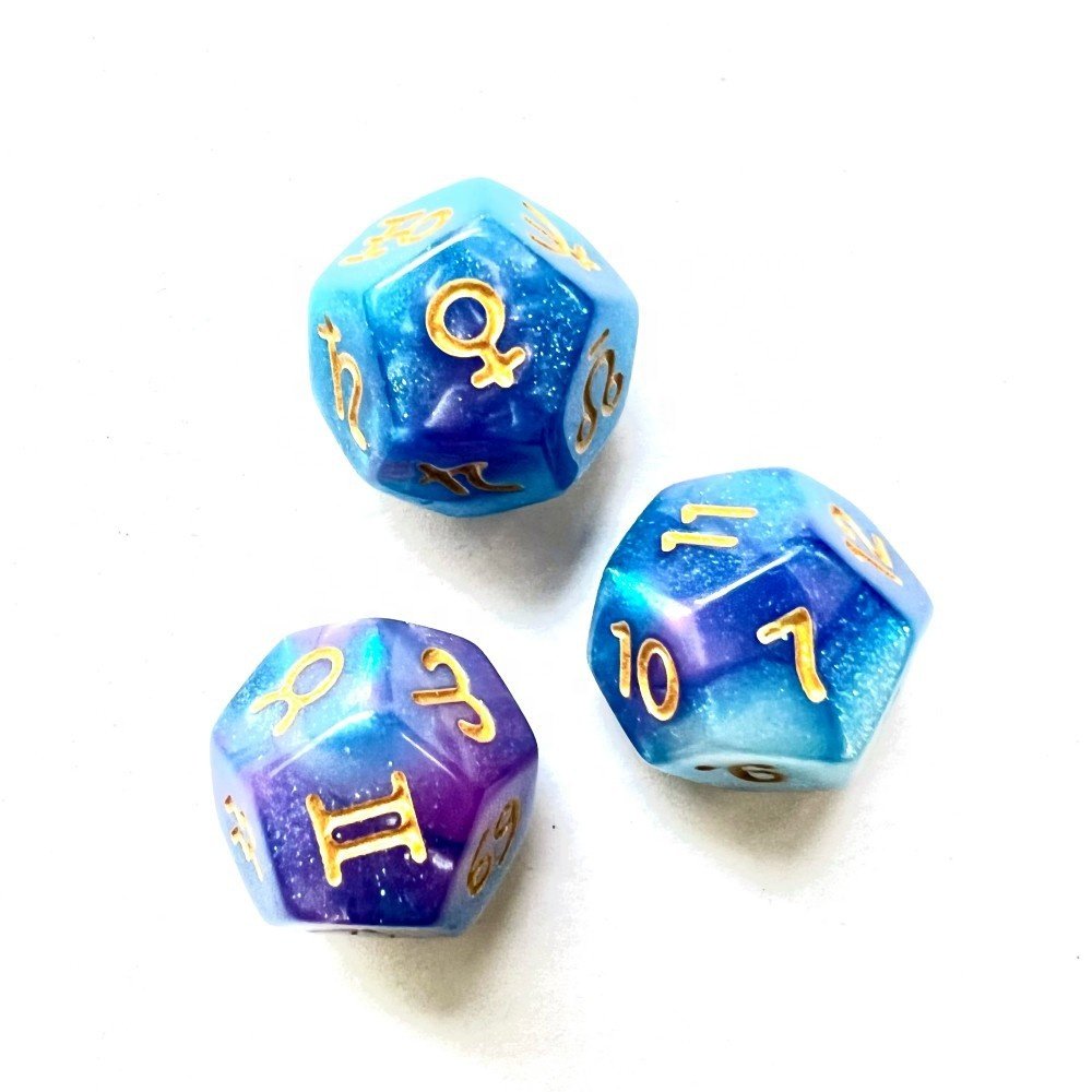16mm new dice multi-color two-color color son flash powder high-grade dice acrylic chameleon printing pink logo