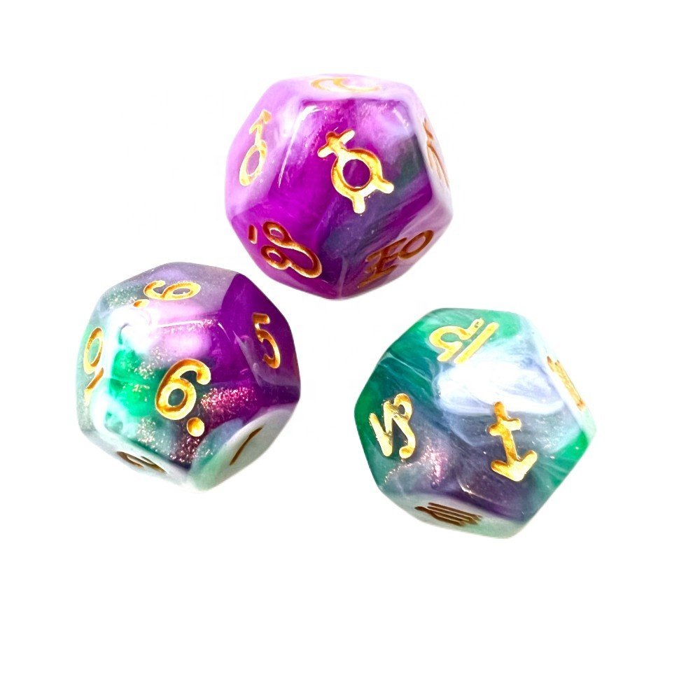 16mm new dice multi-color two-color color son flash powder high-grade dice acrylic chameleon printing pink logo