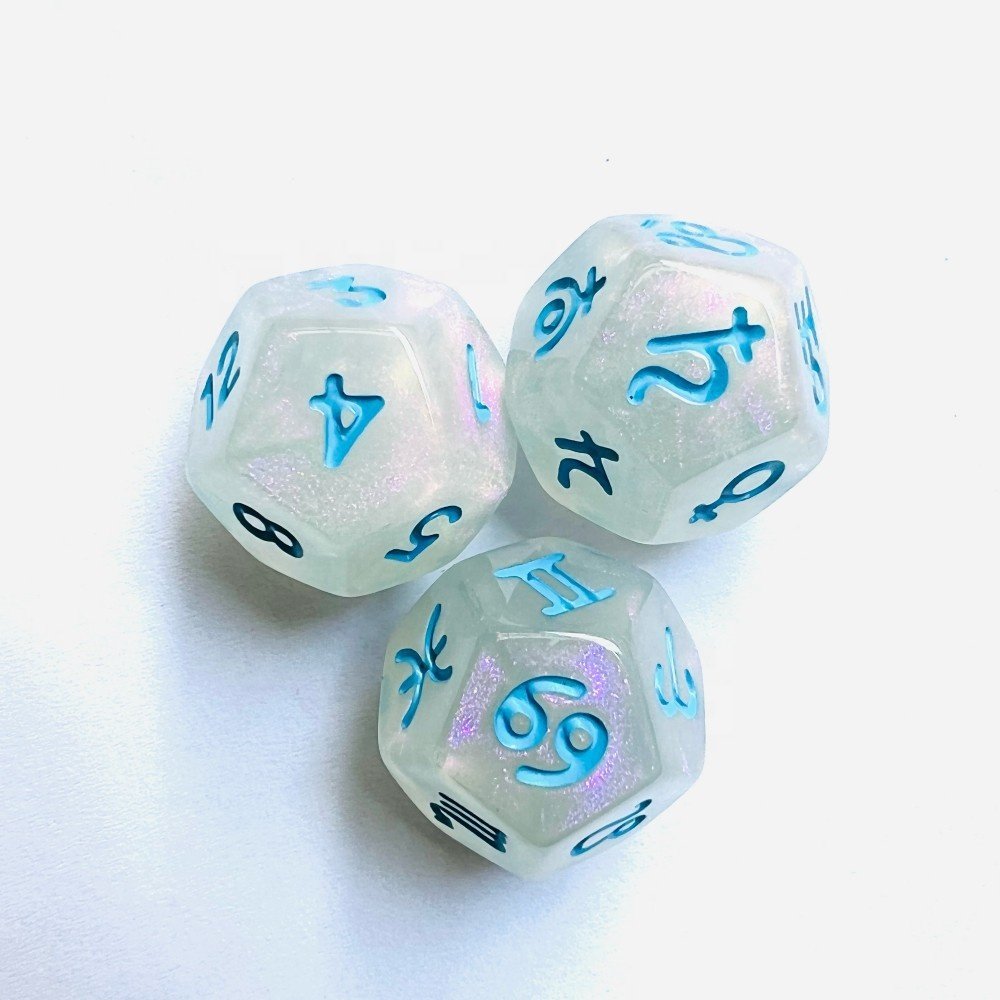 16mm new dice multi-color two-color color son flash powder high-grade dice acrylic chameleon printing pink logo