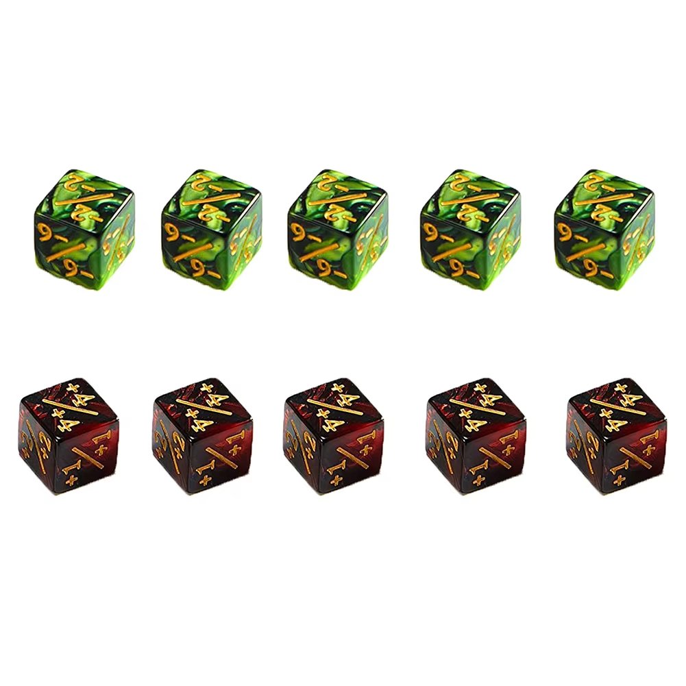 Double Color 16mm D6 Dice Counters +1/+1 And -1/-1 Counter Dice For Table Games White & Black Straight Dice