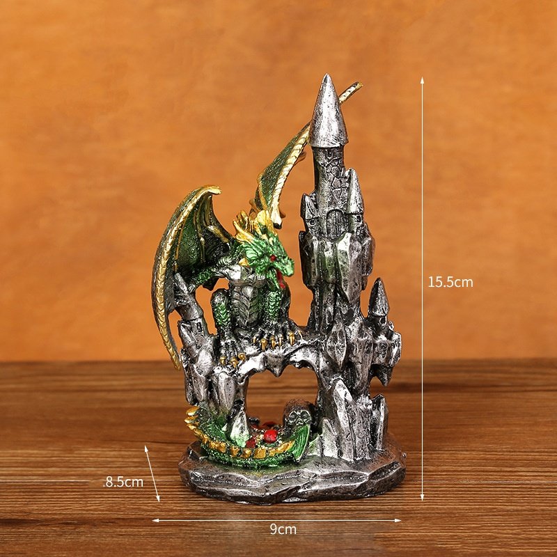 MINI PLANET Battle Flying Dragon Castle DND Ornament Resin Dragon Figurine RPG Dragon and Dungeon Game Accessories Board Games