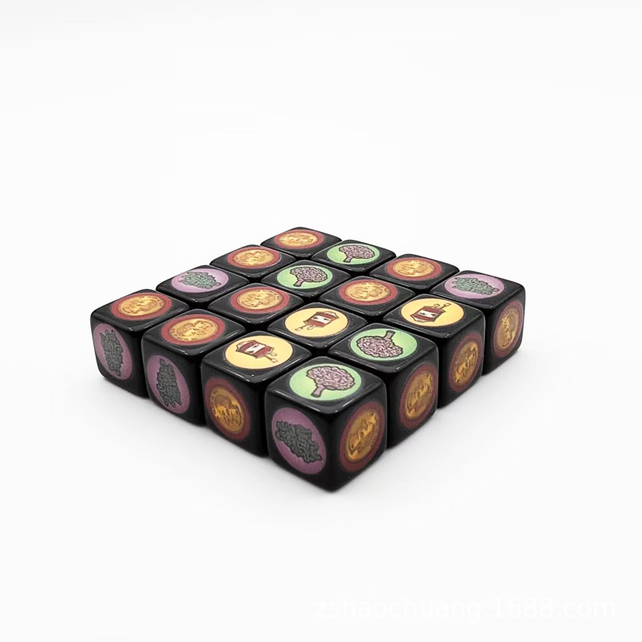 16Mm 14Mm 12Mm Black And White Dice Set D6 Customized Polyhedron Acrylic Plastic Dice Game