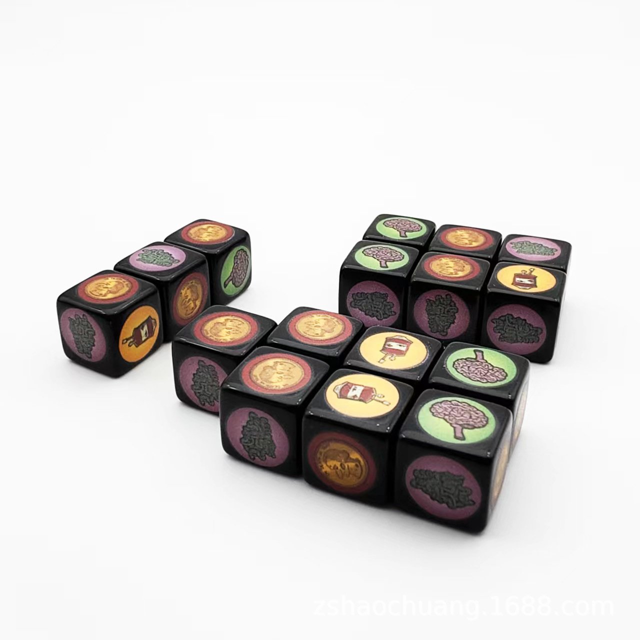 16Mm 14Mm 12Mm Black And White Dice Set D6 Customized Polyhedron Acrylic Plastic Dice Game