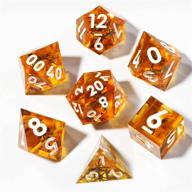 Mini Liquid Core Polyhedron Resin D&D Dice Set Sharp Edge DND Dungeons & Dragons Board Game Dice handmade DND Dice Set
