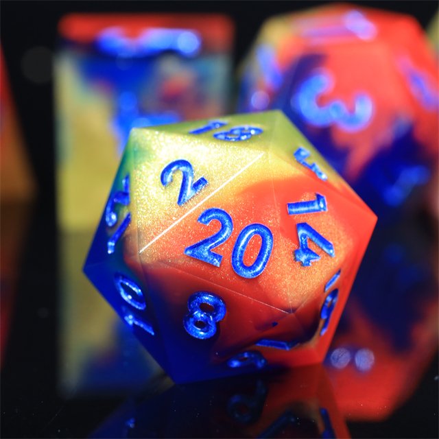 Mini Planet Wholesale Dragon and Dungeon Dice Resin Polyhedral DND 7pcs Set Sharp Edges Dice RPG board role-playing games Dice