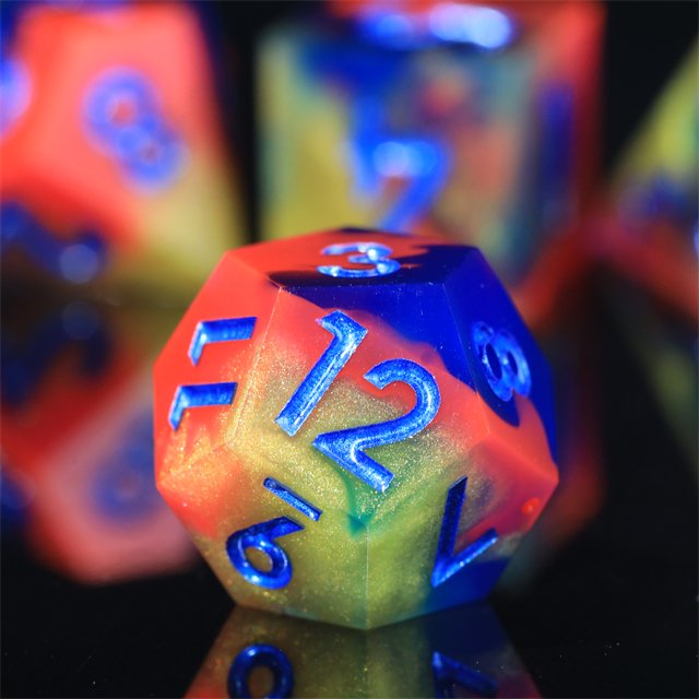 Mini Planet Wholesale Dragon and Dungeon Dice Resin Polyhedral DND 7pcs Set Sharp Edges Dice RPG board role-playing games Dice