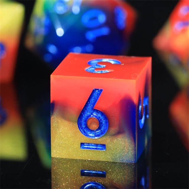 Mini Planet Wholesale Dragon and Dungeon Dice Resin Polyhedral DND 7pcs Set Sharp Edges Dice RPG board role-playing games Dice