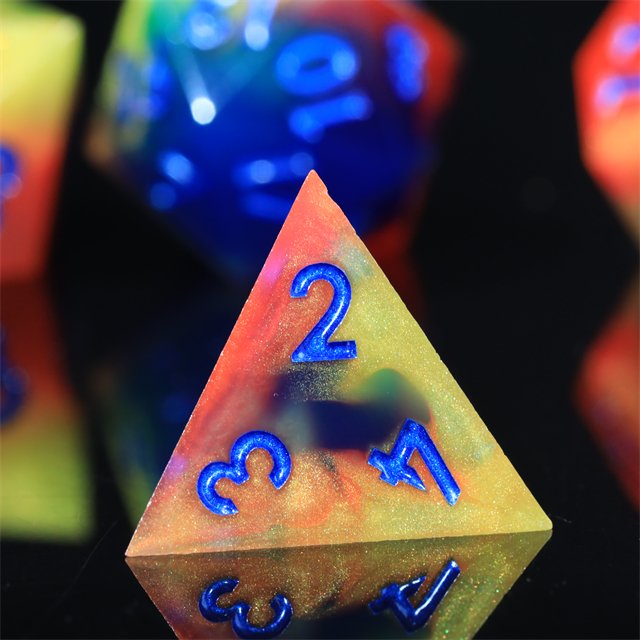 Mini Planet Wholesale Dragon and Dungeon Dice Resin Polyhedral DND 7pcs Set Sharp Edges Dice RPG board role-playing games Dice