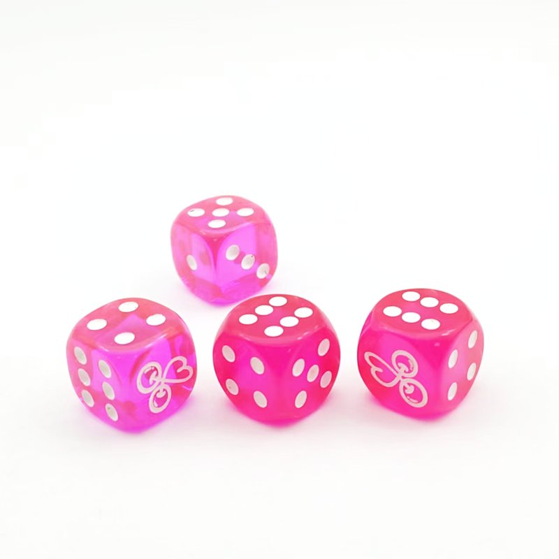 high quality handcrafted engrave printed dice pink round edge adult casino dice board games accessory 16mm resin D6dice