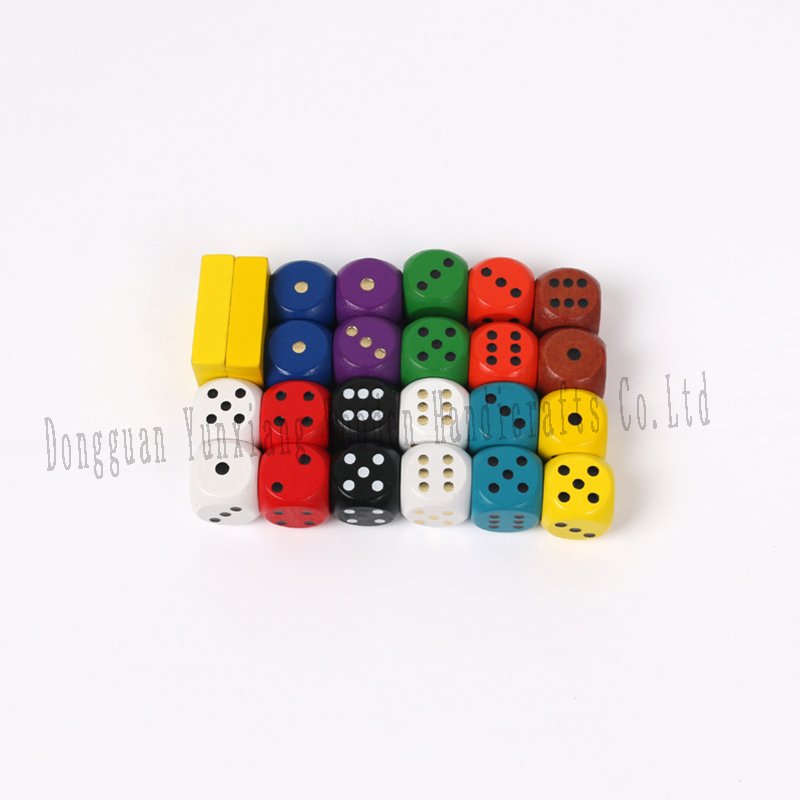 16mm Game Dice Round Edge Wooden Dice Random Color Dices