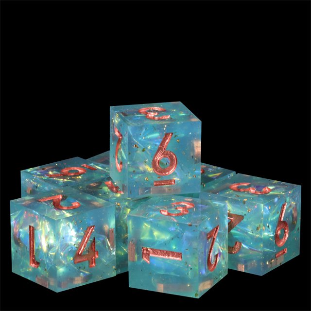 Mini Planet Wholesale Dragon and Dungeon Dice Resin Polyhedral DND 7pcs Set Sharp Edges Dice RPG board role-playing games Dice