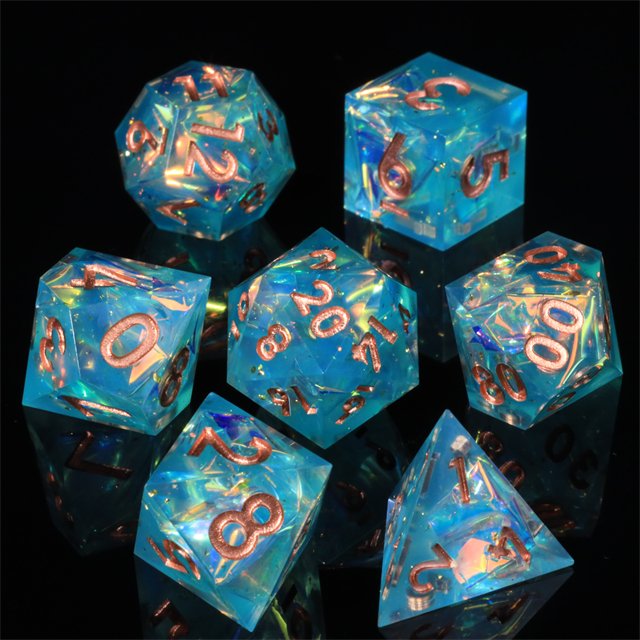 Mini Planet Wholesale Dragon and Dungeon Dice Resin Polyhedral DND 7pcs Set Sharp Edges Dice RPG board role-playing games Dice