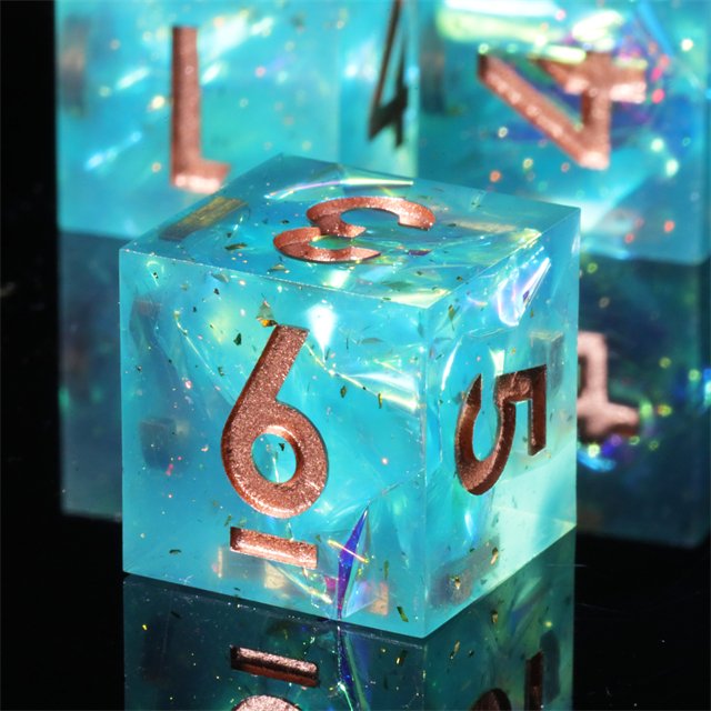Mini Planet Wholesale Dragon and Dungeon Dice Resin Polyhedral DND 7pcs Set Sharp Edges Dice RPG board role-playing games Dice