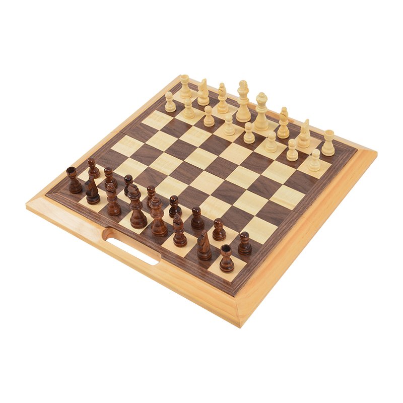 Backgammon Set by Classic 14" Folding Wooden Board Game with 30 Checkers, Doubling Cube, Dice