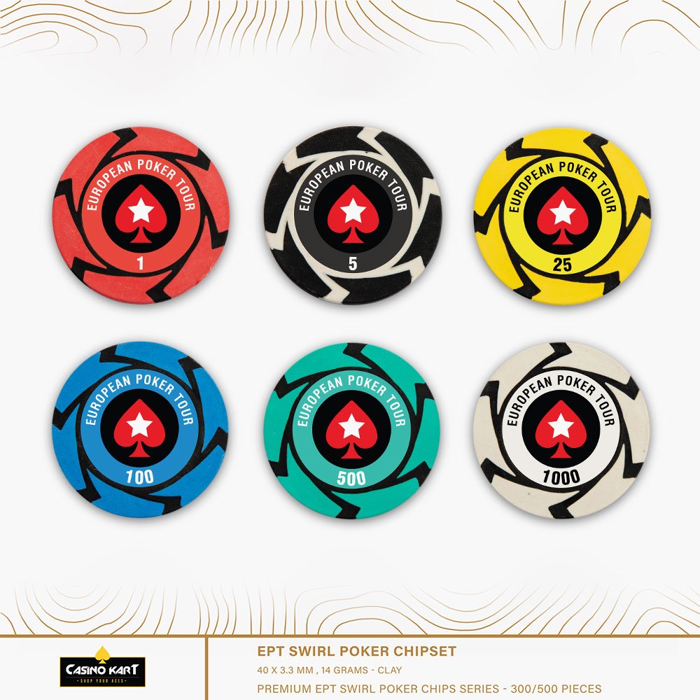 Casino quality clay poker chip with customised colour and logo in lay 14 gm casino chip Europeon poker tour Baccarat Blackjack