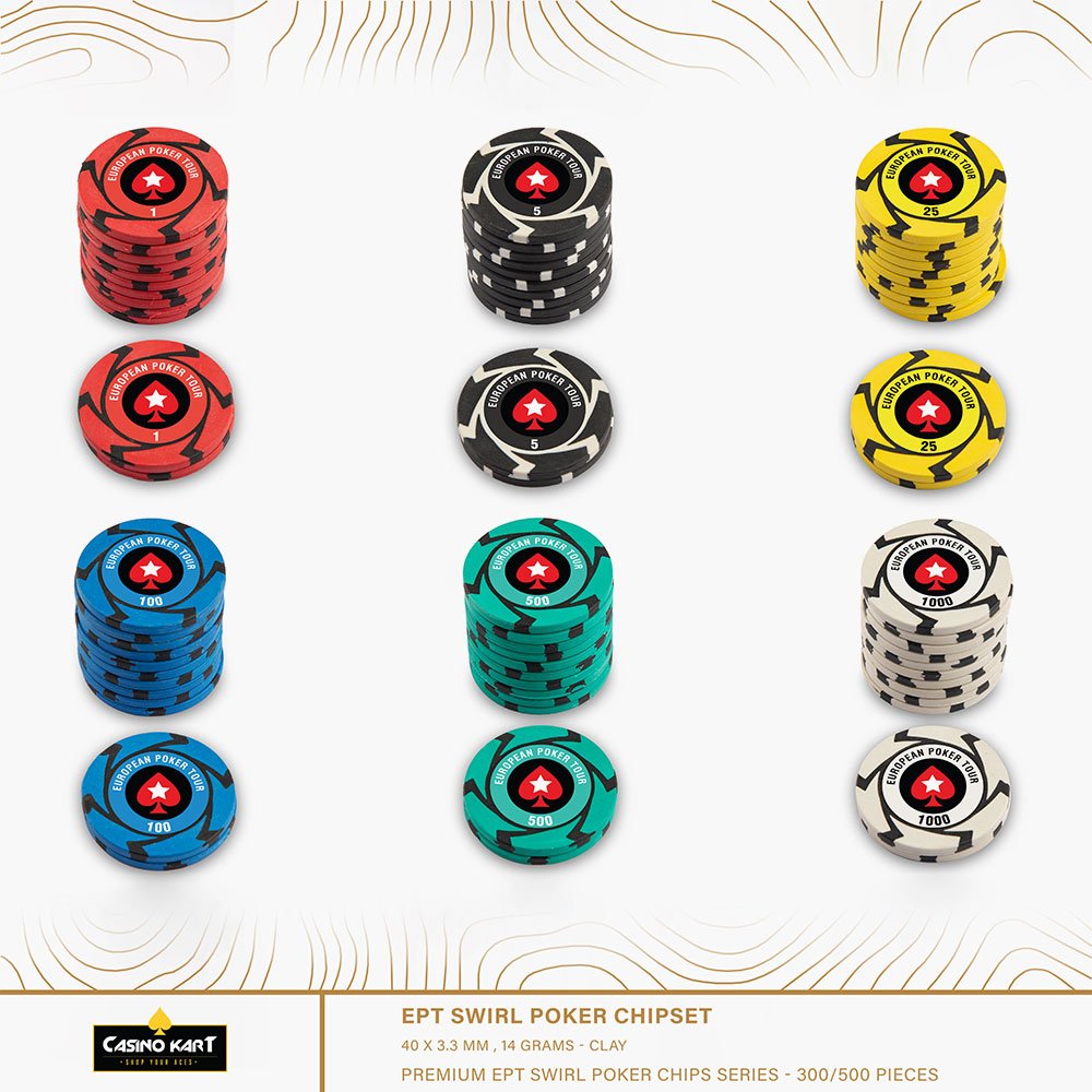 Casino quality clay poker chip with customised colour and logo in lay 14 gm casino chip Europeon poker tour Baccarat Blackjack