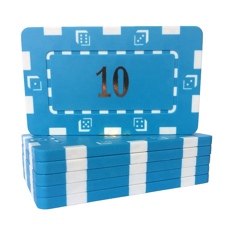 Rectangular shape abs poker chip with hot stamping denmominations