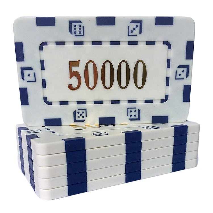 Rectangular shape abs poker chip with hot stamping denmominations