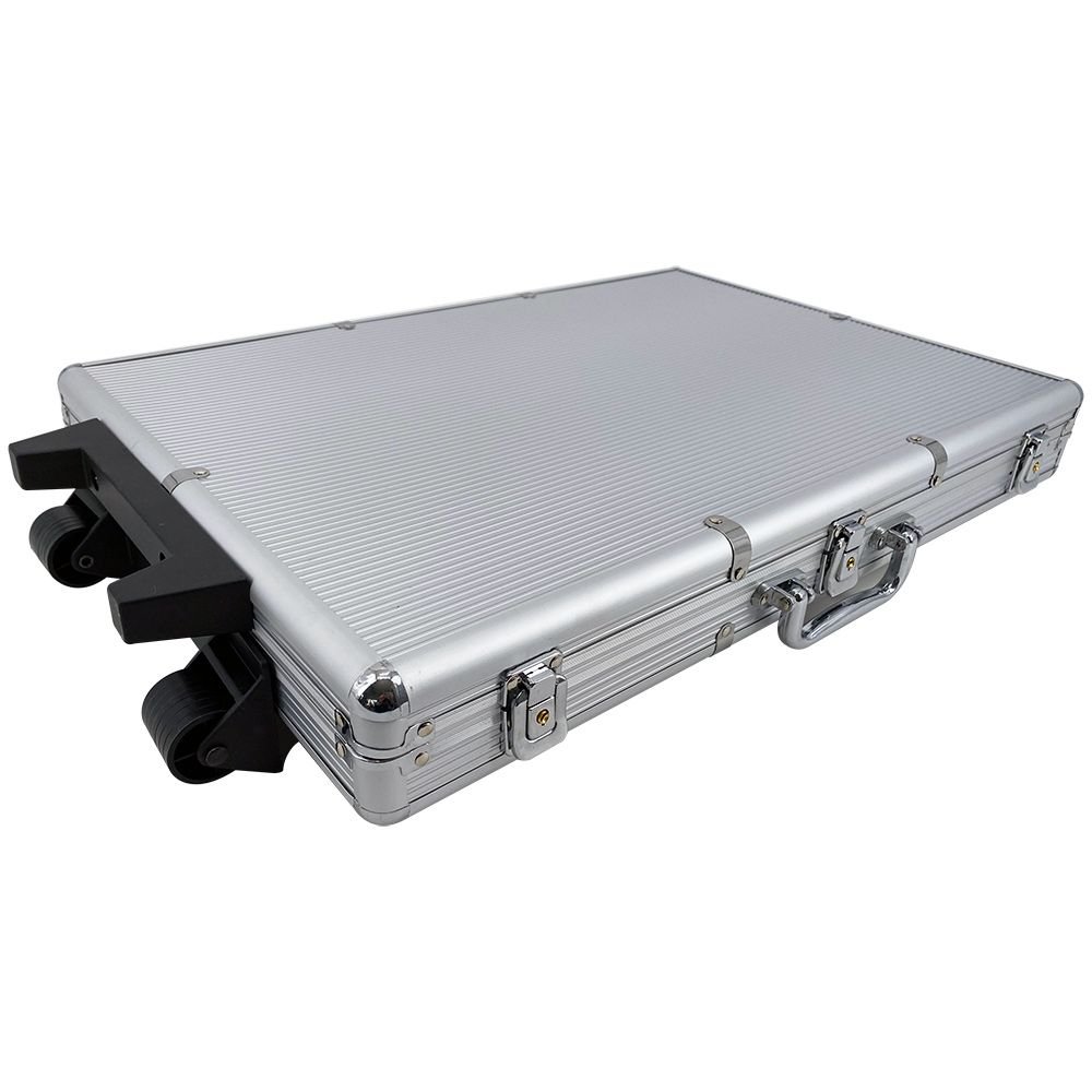 Poker / Casino Supplies/ Poker Chip Cases/Aluminum/1000 Ct Rolling Aluminum Case
